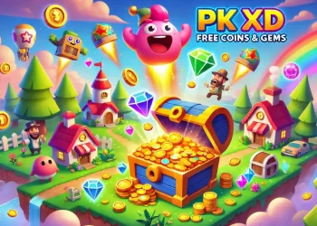 Illustration of PK XD coins and gems in the game.