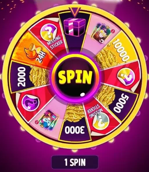 Screenshot of spin wheel in Match Masters