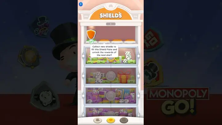 Gameplay screenshot of new shields plate in Monopoly Go! game