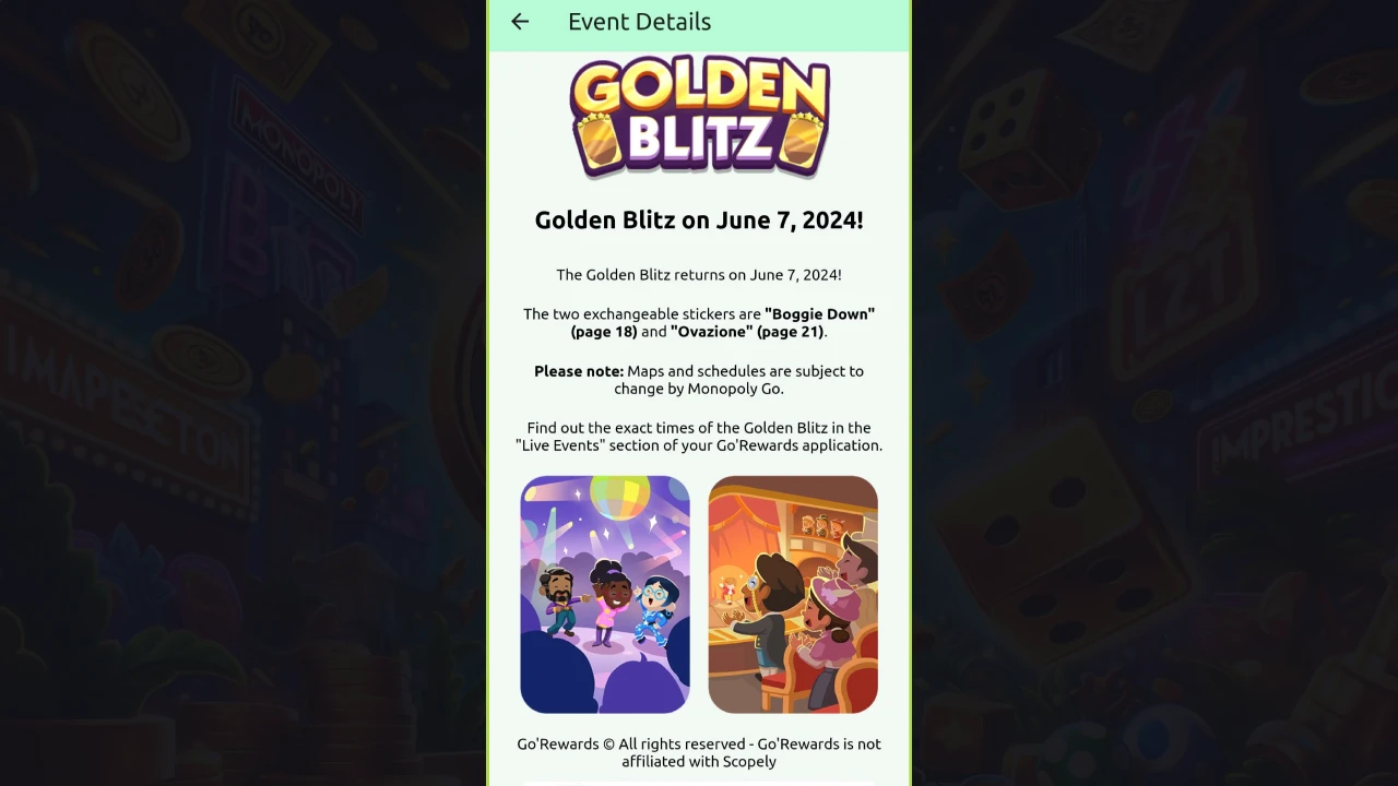 Screenshot from Go'Rewards app