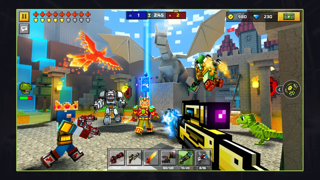 Screenshot from the Pixel Gun 3D gameplay.