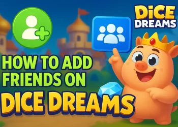 Illustration of adding friends in Dice Dreams mobile game