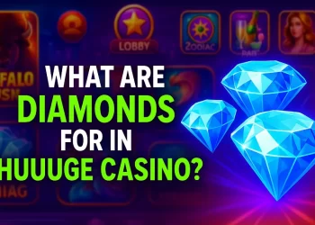 Illustration of diamonds in Huuuge Casino Slots game