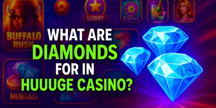 Illustration of diamonds in Huuuge Casino Slots game