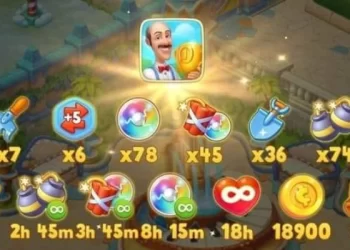 Screenshot of rewards in Gardenscape mobile game