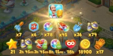 Screenshot of rewards in Gardenscape mobile game